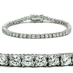 Jewellery Kingdom Cubic Zirconia 9 Carats Ladies Tennis Bracelet (Silver) - Bracelets & Bangles - British D'sire