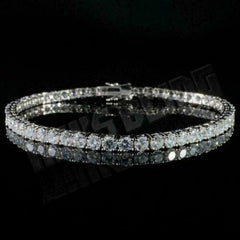 Jewellery Kingdom Cubic Zirconia 9 Carats Ladies Tennis Bracelet (Silver) - Bracelets & Bangles - British D'sire