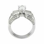 Jewellery Kingdom Cubic Zirconia Baguettes Stainless Steel Channel Cocktail Ladies Marquise Ring (Silver) - Jewelry Rings - British D'sire