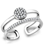 Jewellery Kingdom Cubic Zirconia Band Double Pave Pretty Stainless Steel Ladies Ring (Silver) - Jewelry Rings - British D'sire