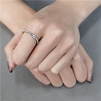 Jewellery Kingdom Cubic Zirconia Band Solitaire Accents Stainless Steel Pretty Elegant Ladies Ring (Silver) - Jewelry Rings - British D'sire