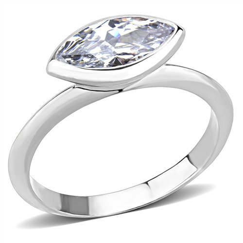 Jewellery Kingdom Cubic Zirconia Bands Bezel 4carat Marquise Emerald Stacking Ladies Ring Set (Silver) - Jewelry Rings - British D'sire Main image
