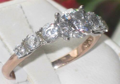 Jewellery Kingdom Cubic Zirconia Clear Sparkling Ladies Anniversary Ring (Rose Gold) - Jewelry Rings - British D'sire