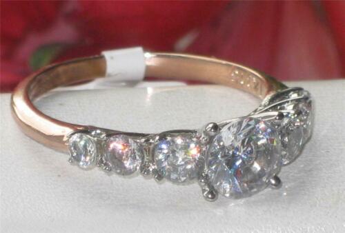 Jewellery Kingdom Cubic Zirconia Clear Sparkling Ladies Anniversary Ring (Rose Gold) - Jewelry Rings - British D'sire