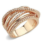 Jewellery Kingdom Cubic Zirconia Clear Twist Over 14kt Steel Ladies Ring (Rose Gold) - Jewelry Rings - British D'sire