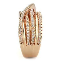 Jewellery Kingdom Cubic Zirconia Clear Twist Over 14kt Steel Ladies Ring (Rose Gold) - Jewelry Rings - British D'sire