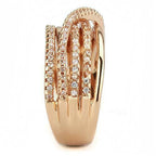 Jewellery Kingdom Cubic Zirconia Clear Twist Over 14kt Steel Ladies Ring (Rose Gold) - Jewelry Rings - British D'sire