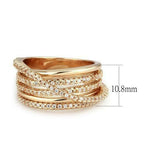 Jewellery Kingdom Cubic Zirconia Clear Twist Over 14kt Steel Ladies Ring (Rose Gold) - Jewelry Rings - British D'sire