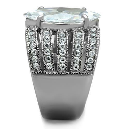 Jewellery Kingdom Cubic Zirconia Cocktail 8 CT Silver Stainless Steel Clear Ladies Marquise Ring - Jewelry Rings - British D'sire