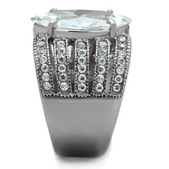 Jewellery Kingdom Cubic Zirconia Cocktail 8 CT Silver Stainless Steel Clear Ladies Marquise Ring - Jewelry Rings - British D'sire