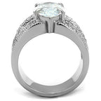 Jewellery Kingdom Cubic Zirconia Cocktail 8 CT Silver Stainless Steel Clear Ladies Marquise Ring - Jewelry Rings - British D'sire