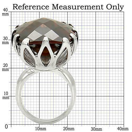 Jewellery Kingdom Cubic Zirconia Cocktail Oval Smoky Topaz Solitaire Big Ladies Ring (Brown & Silver) - Jewelry Rings - British D'sire