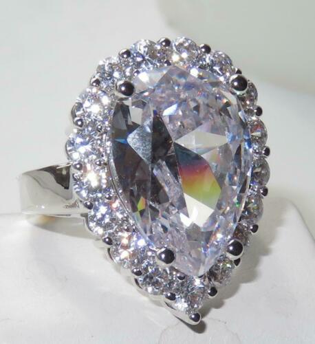 Jewellery Kingdom Cubic Zirconia Cocktail Super Sparkling 14CT Ladies Pear Ring Secondary image