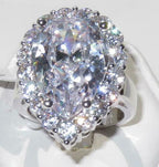Jewellery Kingdom Cubic Zirconia Cocktail Super Sparkling 14CT Ladies Pear Ring - Jewelry Rings - British D'sire
