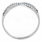 Jewellery Kingdom Cubic Zirconia Crossover Stainless Steel Silver Pave Sparkling Pretty Ladies Ring Band - Jewelry Rings - British D'sire