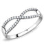 Jewellery Kingdom Cubic Zirconia Crossover Stainless Steel Silver Pave Sparkling Pretty Ladies Ring Band - Jewelry Rings - British D'sire