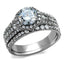 Jewellery Kingdom Cubic Zirconia Cz Wedding Band 2pcs Stainless Steel Ring Set (Silver) - Jewelry Rings - British D'sire