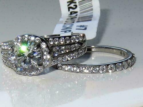 Jewellery Kingdom Cubic Zirconia Cz Wedding Band 2pcs Stainless Steel Ring Set (Silver) - Jewelry Rings - British D'sire