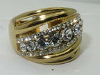 Jewellery Kingdom Cubic Zirconia Dome Ladies 18carat Steel Cubic Zirconia 8 Stone Ring (Gold) - Rings - British D'sire