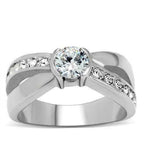 Jewellery Kingdom Cubic Zirconia Dress Pretty Ladies Crossover Ring (Silver) - Rings - British D'sire