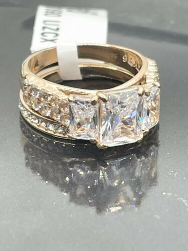 Jewellery Kingdom Emerald Cuts Wedding Engagement Ring Set (Rose Gold) Secondary image