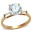 Jewellery Kingdom Cubic Zirconia Engagement 3CT Steel Baguette Solitaire Realistic Rose Gold Ring - Jewelry Rings - British D'sire