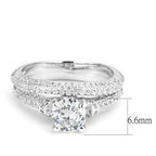 Jewellery Kingdom Cubic Zirconia Engagement Wedding Band 2pcs Silver 2CT Rhodium Ladies Ring Set - Jewelry Rings - British D'sire