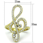 Jewellery Kingdom Cubic Zirconia Fancy Steel All Musical Note Ladies Ring (Gold) - Jewelry Rings - British D'sire