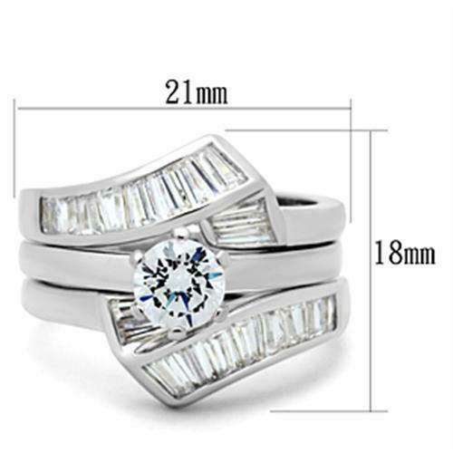 Jewellery Kingdom Guard Sterling Silver Band Baguettes Ladies Ring Set Secondary image