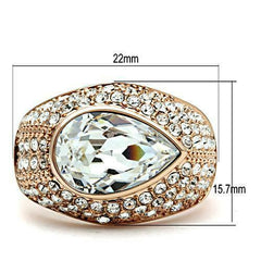 Jewellery Kingdom Cubic Zirconia Ladies 14kt cocktail 8CT Pear Dome Rose Gold Ring - Jewelry Rings - British D'sire