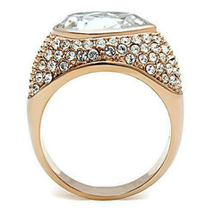 Jewellery Kingdom Cubic Zirconia Ladies 14kt cocktail 8CT Pear Dome Rose Gold Ring - Jewelry Rings - British D'sire