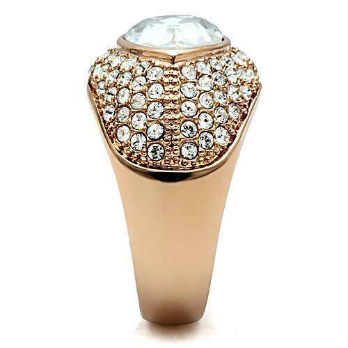 Jewellery Kingdom Cubic Zirconia Ladies 14kt cocktail 8CT Pear Dome Rose Gold Ring Secondary image