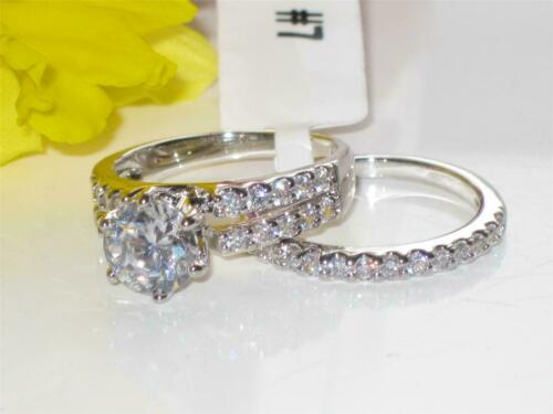 Jewellery Kingdom Cubic Zirconia Ladies Engagement Wedding Band Ring Set Secondary image