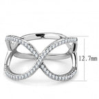 Jewellery Kingdom Cubic Zirconia Open Cradle Stainless Steel Silver Sparkling Comfort Ladies Band Ring - Rings - British D'sire