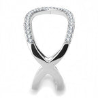 Jewellery Kingdom Cubic Zirconia Open Cradle Stainless Steel Silver Sparkling Comfort Ladies Band Ring - Rings - British D'sire