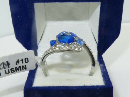 Jewellery Kingdom Oval Pear Stainless Steel Dress Cluster Ladies Sapphire Ring (Blue) Secondary image