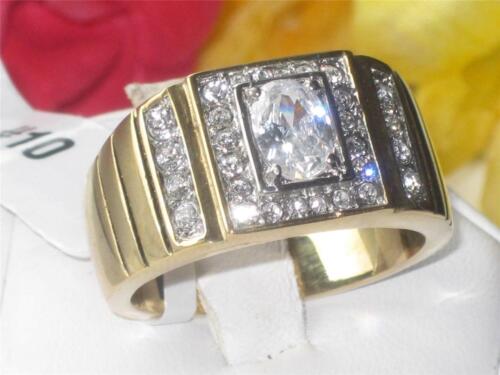 Jewellery Kingdom Cubic Zirconia Oval Steel Signet Pinky Mens Gold Ring Secondary image