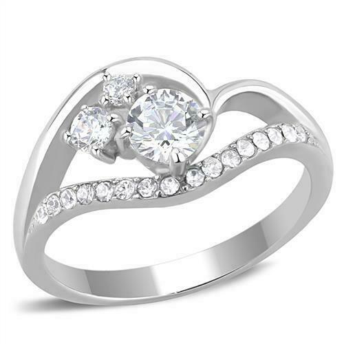 Jewellery Kingdom Cubic Zirconia Pretty Ladies Dress Ring (Silver) - Jewelry Rings - British D'sire Main image