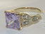 Jewellery Kingdom Cubic Zirconia Princess Cut Square 18Kt Steel Ladies Amethyst Ring (Gold & Purple) - Jewelry Rings - British D'sire