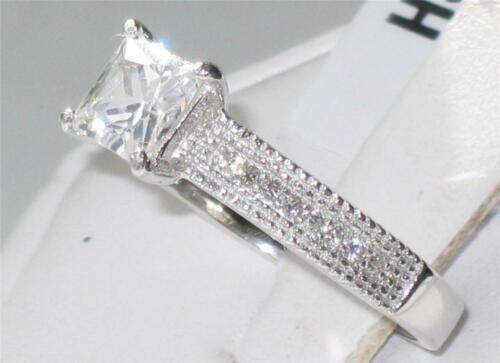 Jewellery Kingdom Cubic Zirconia Princess Cut Sterling Silver Accents Square Ladies Engagement Ring - Engagement Ring - British D'sire