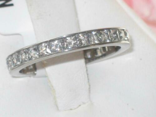 Jewellery Kingdom Cubic Zirconia Princess Stacking 3mm Stainless Steel Ladies Full Eternity Ring Band - Rings - British D'sire