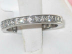 Jewellery Kingdom Cubic Zirconia Princess Stacking 3mm Stainless Steel Ladies Full Eternity Ring Band - Rings - British D'sire