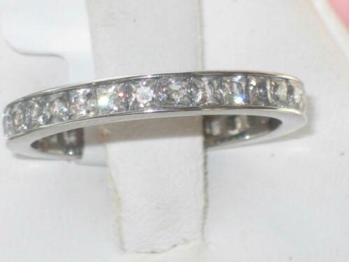 Jewellery Kingdom Cubic Zirconia Princess Stacking 3mm Stainless Steel Ladies Full Eternity Ring Band - Rings - British D'sire