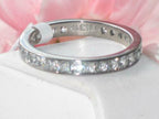 Jewellery Kingdom Cubic Zirconia Princess Stacking 3mm Stainless Steel Ladies Full Eternity Ring Band - Rings - British D'sire