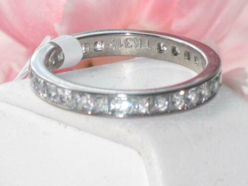 Jewellery Kingdom Cubic Zirconia Princess Stacking 3mm Stainless Steel Ladies Full Eternity Ring Band - Rings - British D'sire