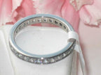 Jewellery Kingdom Cubic Zirconia Princess Stacking 3mm Stainless Steel Ladies Full Eternity Ring Band - Rings - British D'sire