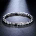 Jewellery Kingdom Cubic Zirconia Rhodium 7 inch Sparkling Ladies Tennis Bracelet (Silver) - Bracelets & Bangles - British D'sire