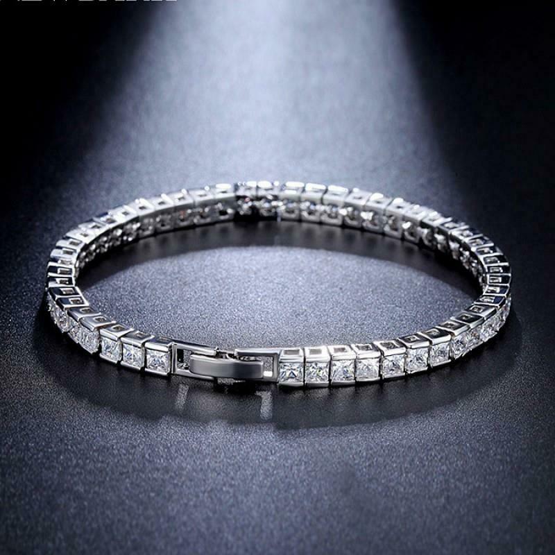 Jewellery Kingdom Cubic Zirconia Rhodium 7 inch Sparkling Ladies Tennis Bracelet (Silver) - Bracelets & Bangles - British D'sire