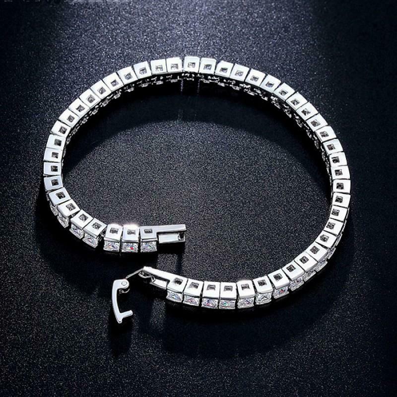 Jewellery Kingdom Cubic Zirconia Rhodium 7 inch Sparkling Ladies Tennis Bracelet (Silver) - Bracelets & Bangles - British D'sire