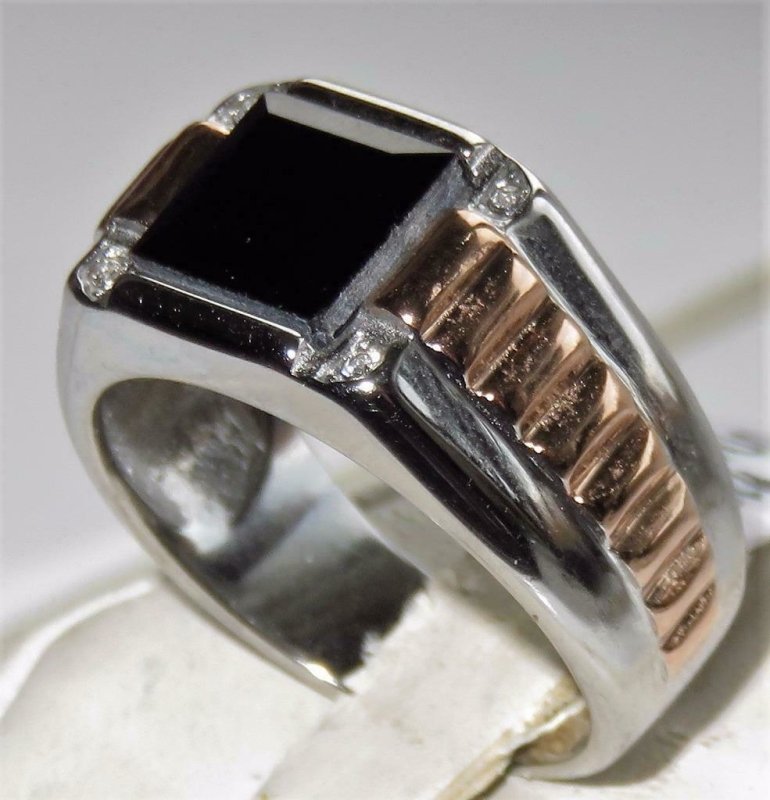 Mens onyx on sale pinky ring